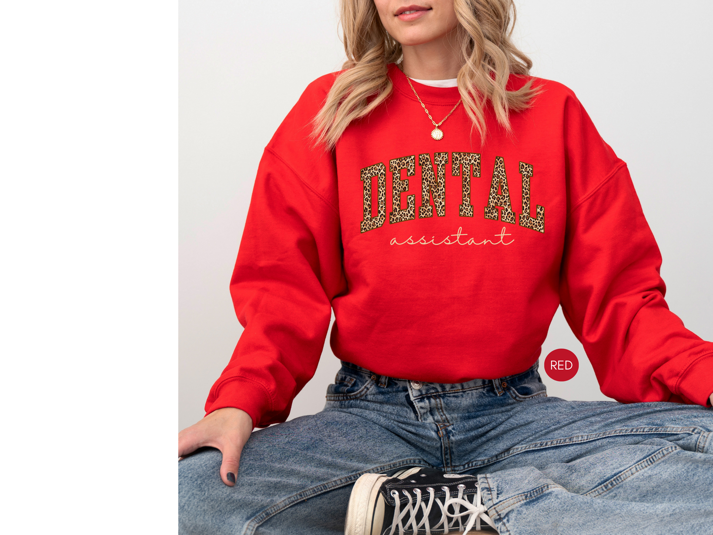 Dental Assistant Leopard Sweatshirt – Cozy Gift for Dental Assistants