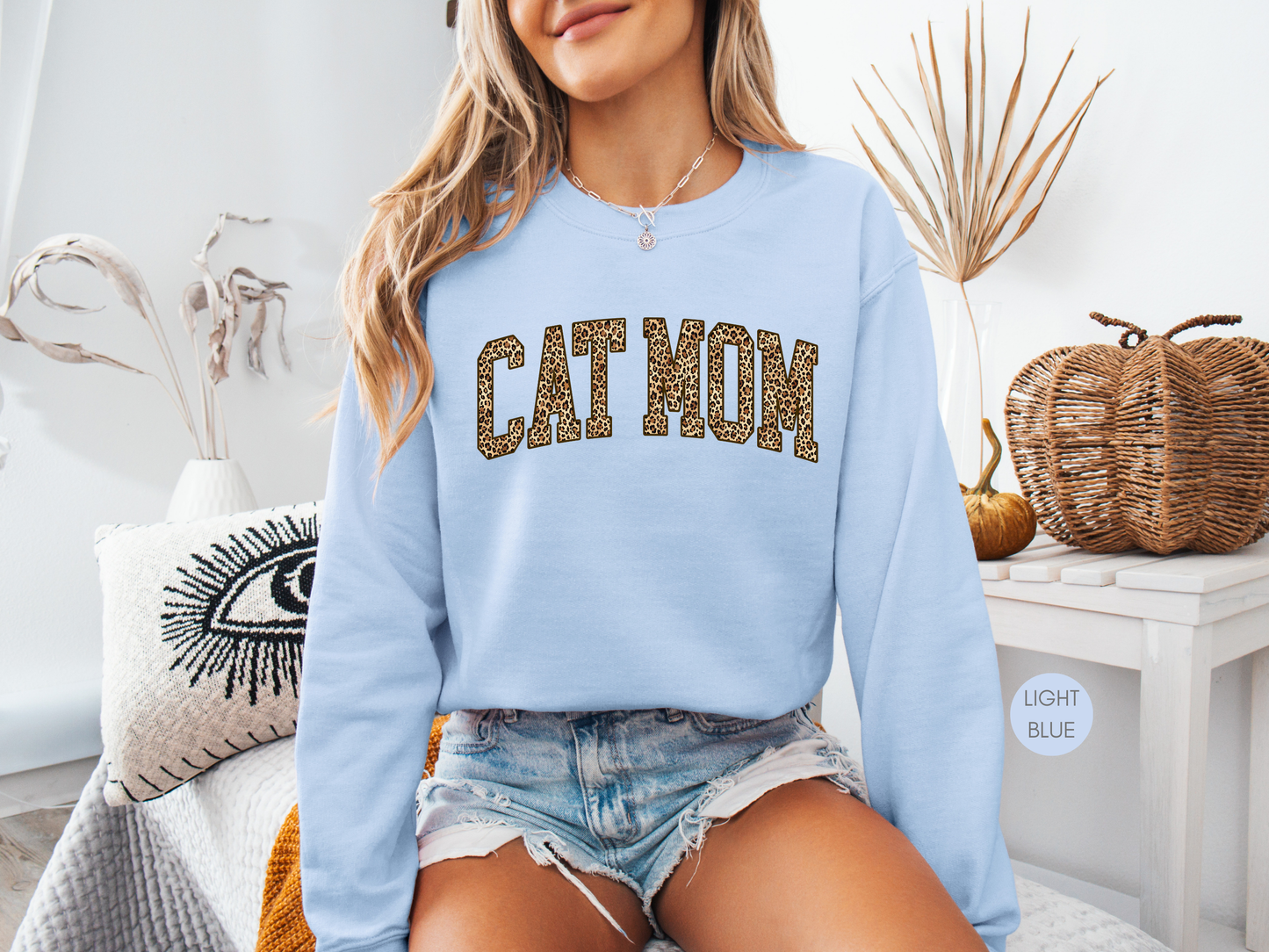 Leopard Cat Mom Sweatshirt – Dark Chocolate Cozy Crewneck