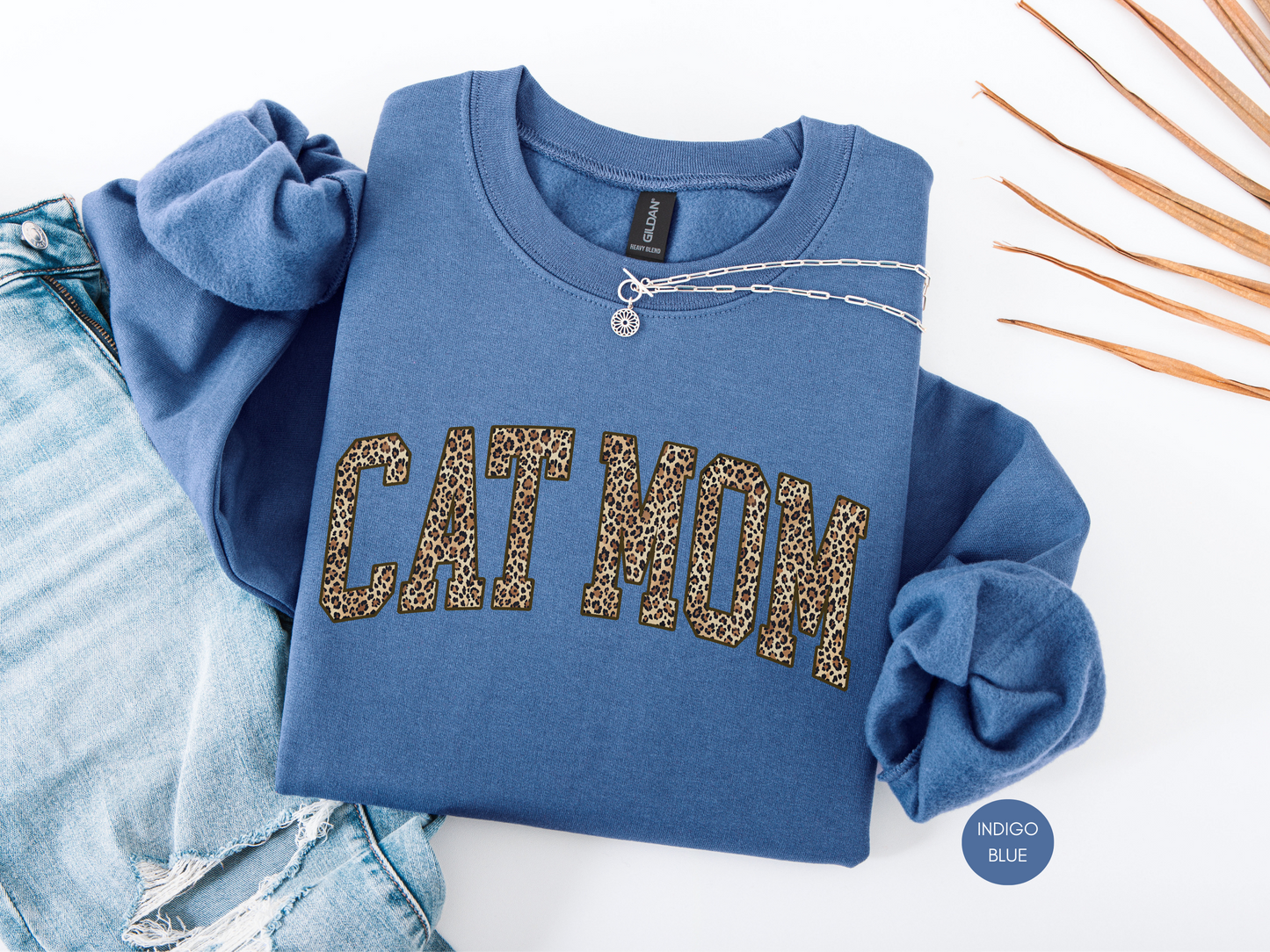 Leopard Cat Mom Sweatshirt – Dark Chocolate Cozy Crewneck
