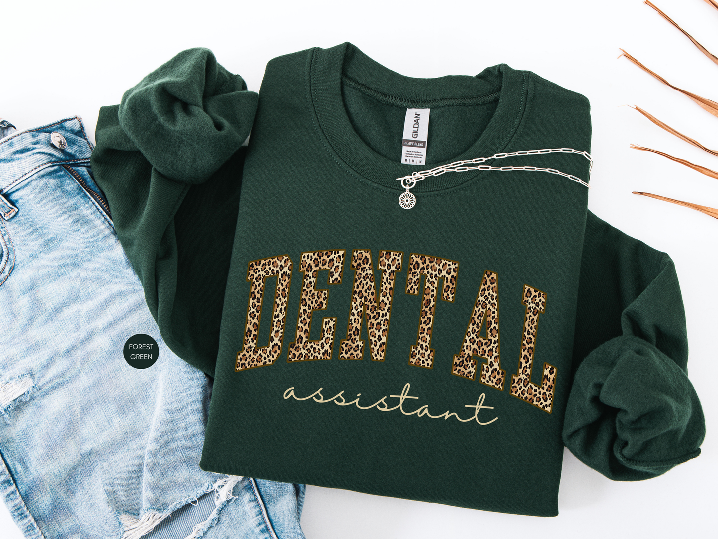 Dental Assistant Leopard Sweatshirt – Cozy Gift for Dental Assistants
