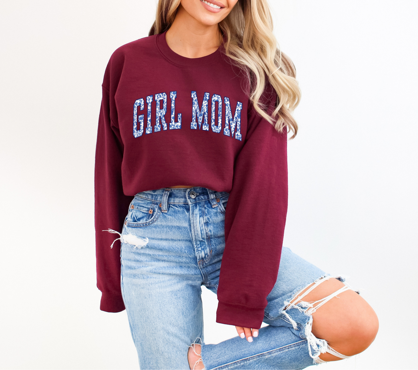 Girl Mom Sweatshirt – Cute Mom Crewneck | Gift for Girl Moms