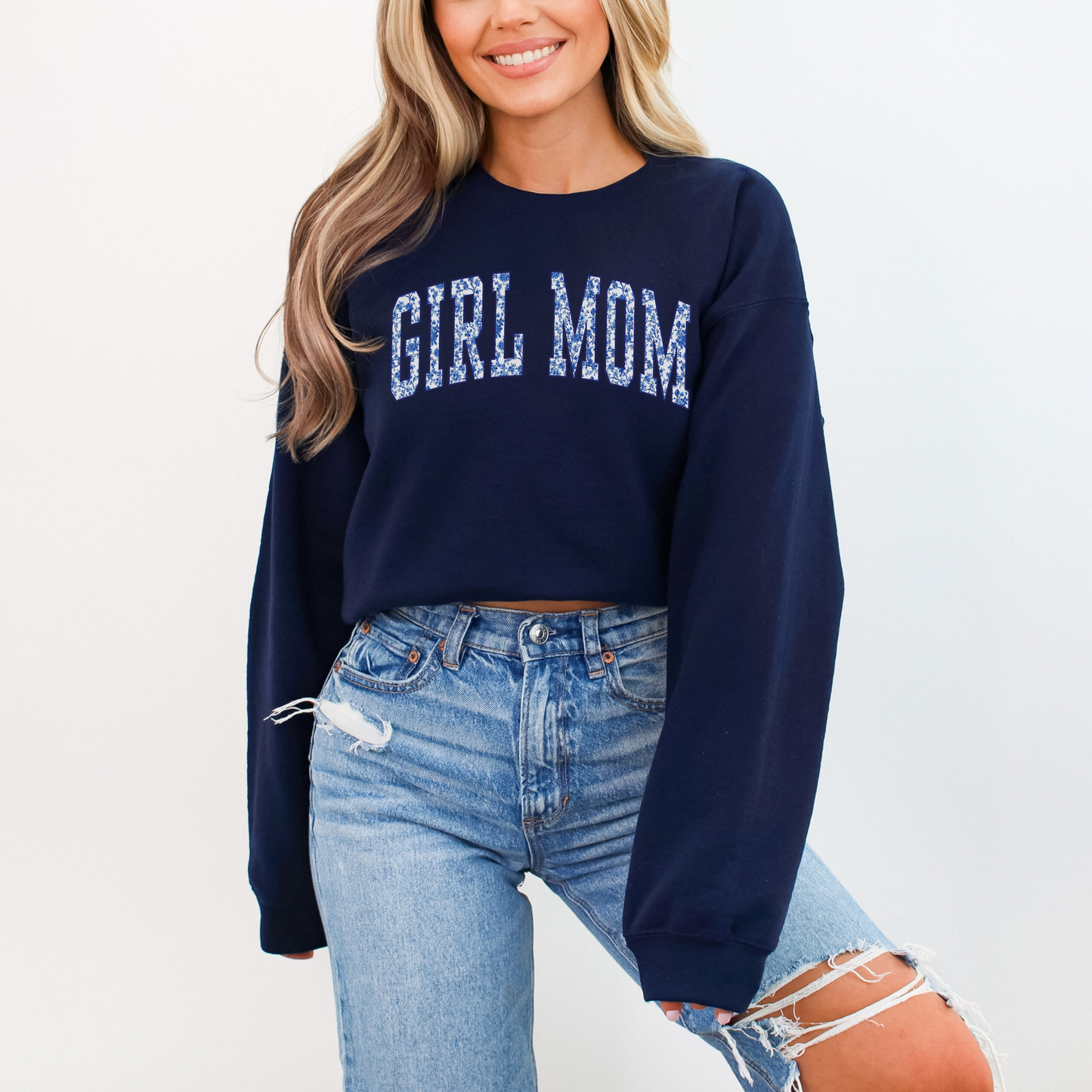 Girl Mom Sweatshirt – Cute Mom Crewneck | Gift for Girl Moms