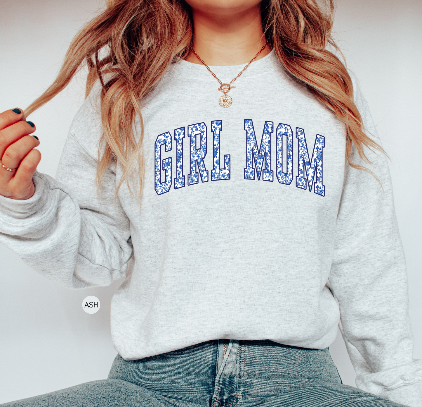 Girl Mom Sweatshirt – Cute Mom Crewneck | Gift for Girl Moms