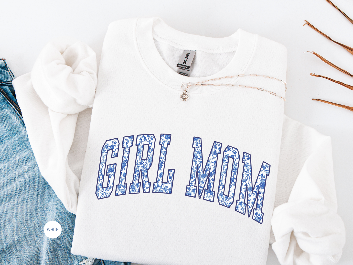 Girl Mom Sweatshirt – Cute Mom Crewneck | Gift for Girl Moms