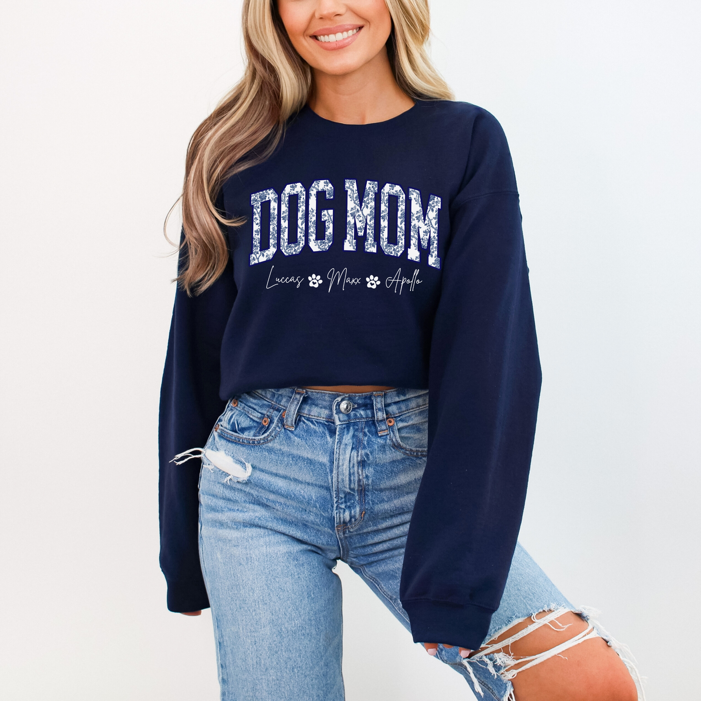 Personalized Dog Mom Sweatshirt with Dog Name