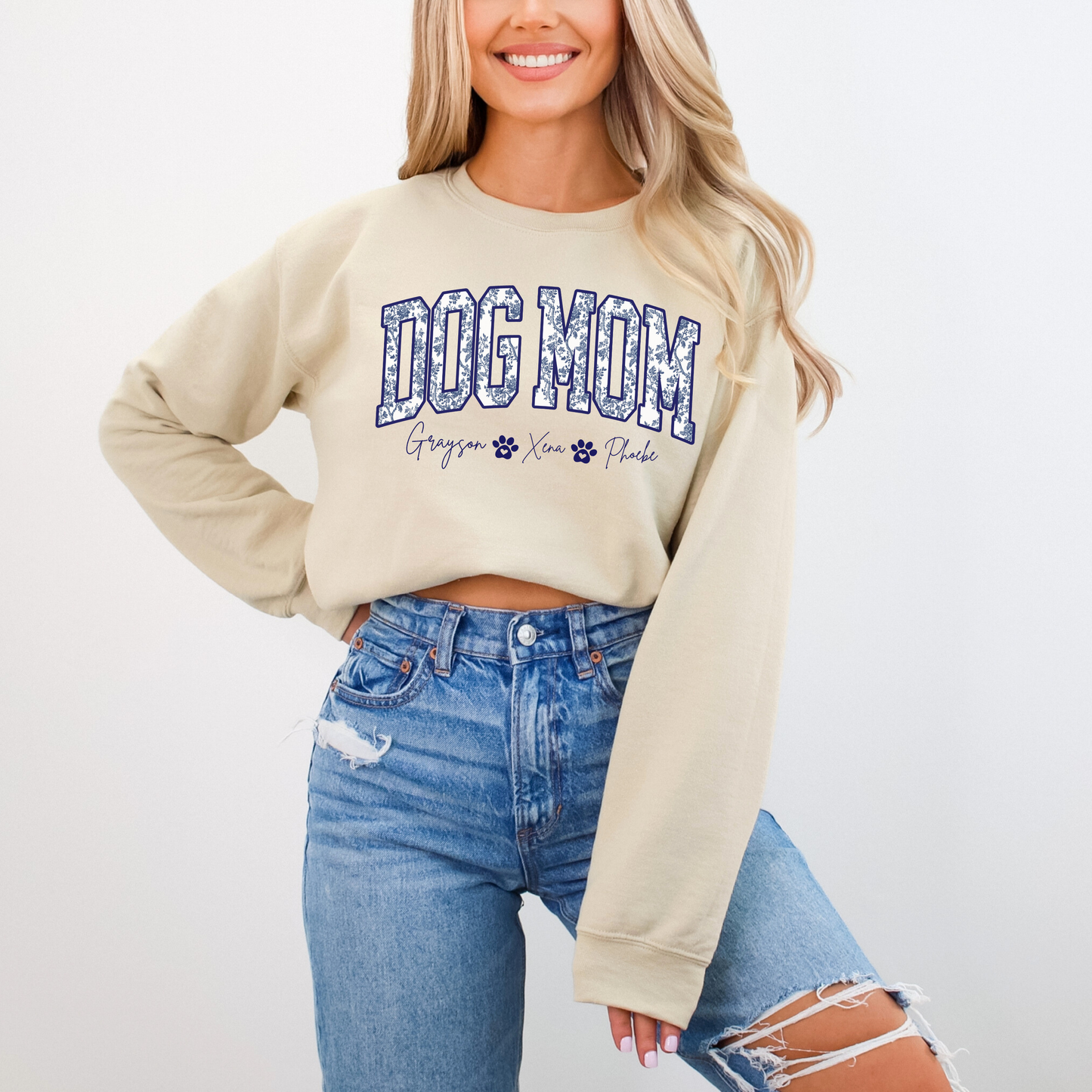 Personalized Dog Mom Sweatshirt with Dog Name