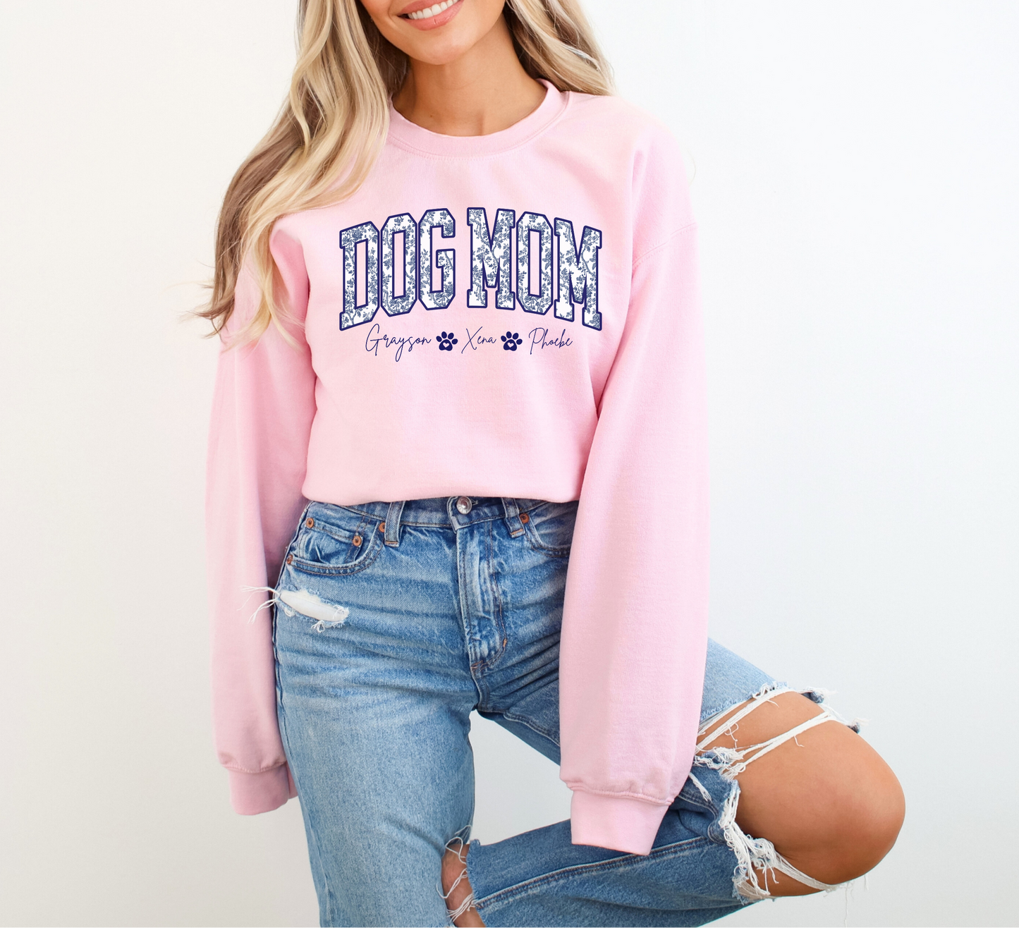 Personalized Dog Mom Sweatshirt with Dog Name