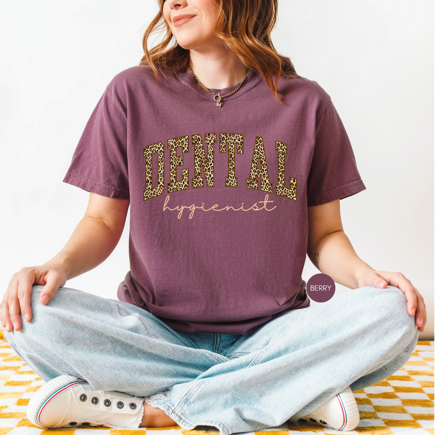 Dental Hygienist Leopard Shirt – Cute Ivory Dental Hygienist T-Shirt Gift