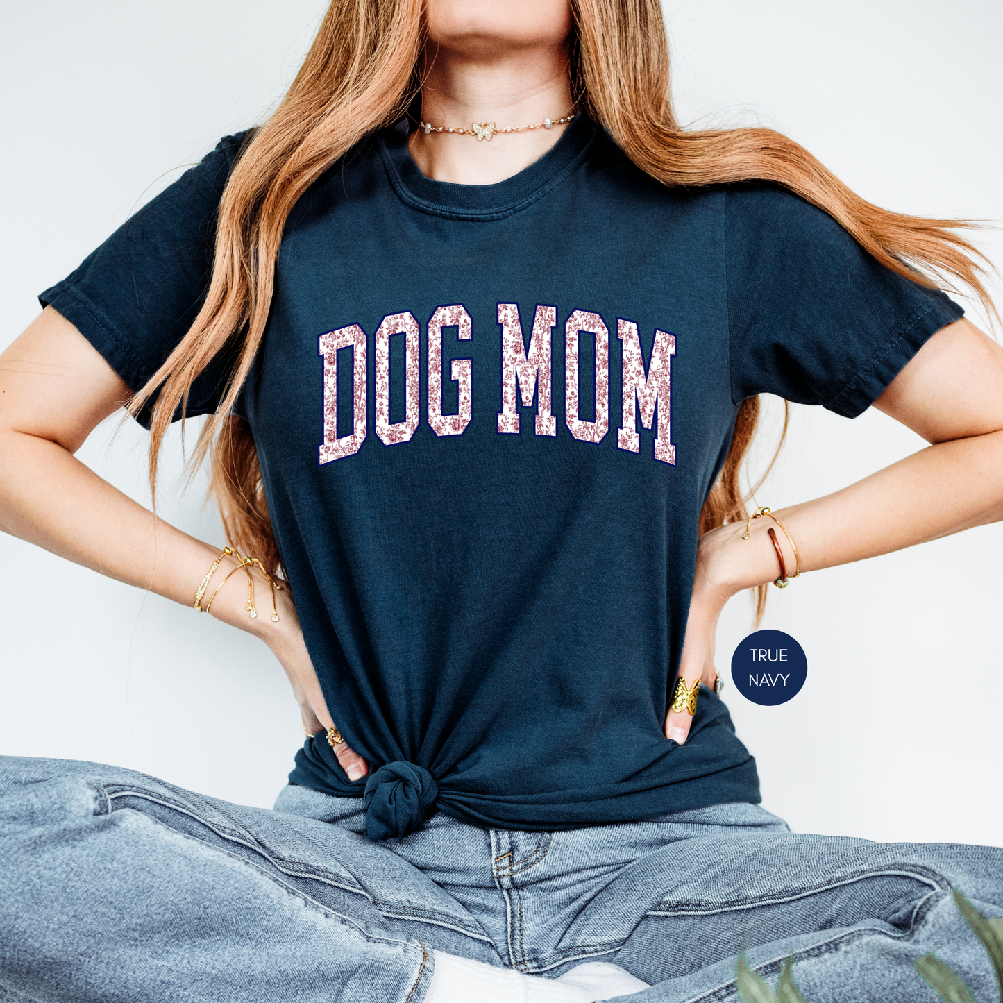 Dog Mom Floral Varsity Shirt – Ivory Vintage Style Graphic Tee