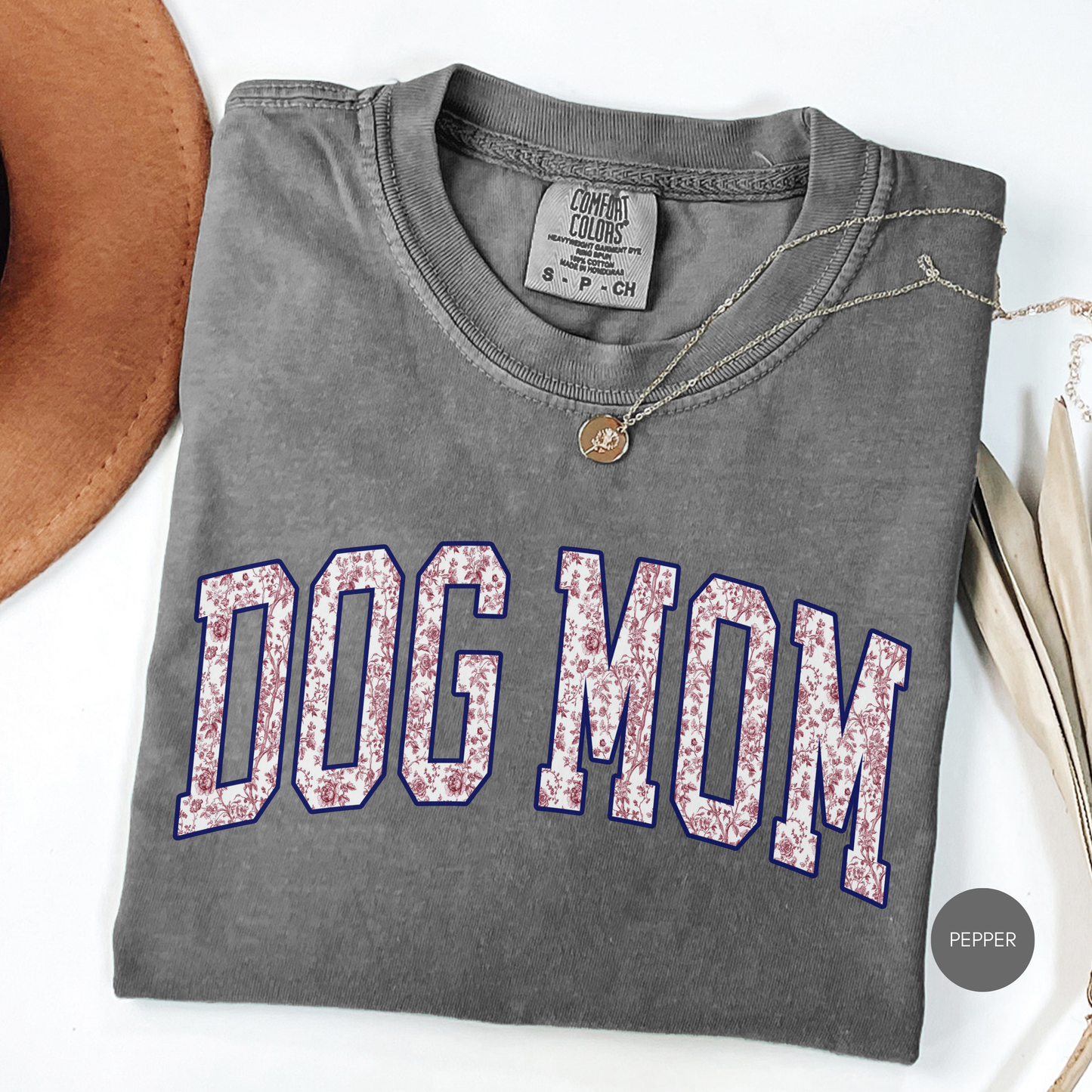 Dog Mom Floral Varsity Shirt – Ivory Vintage Style Graphic Tee