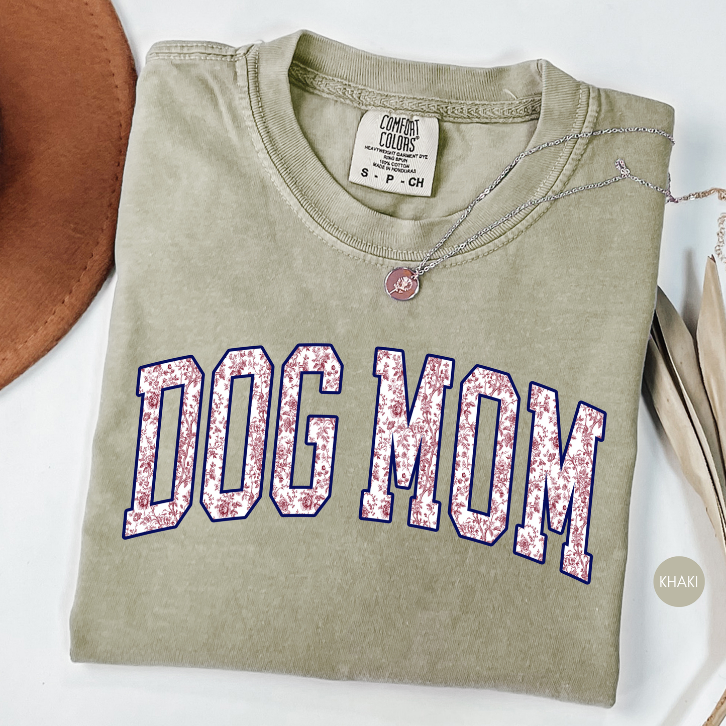 Dog Mom Floral Varsity Shirt – Ivory Vintage Style Graphic Tee