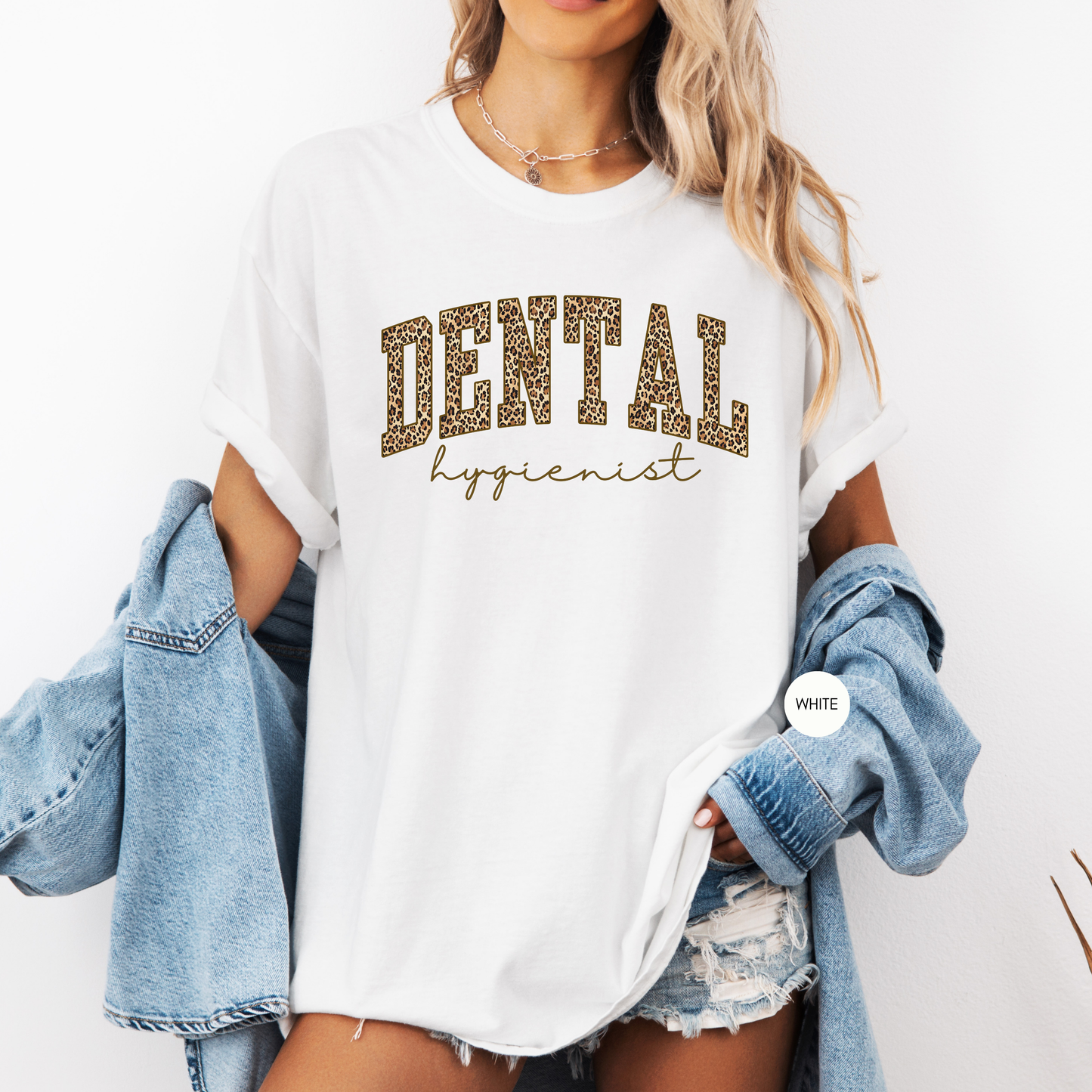 Dental Hygienist Leopard Shirt – Cute Ivory Dental Hygienist T-Shirt Gift