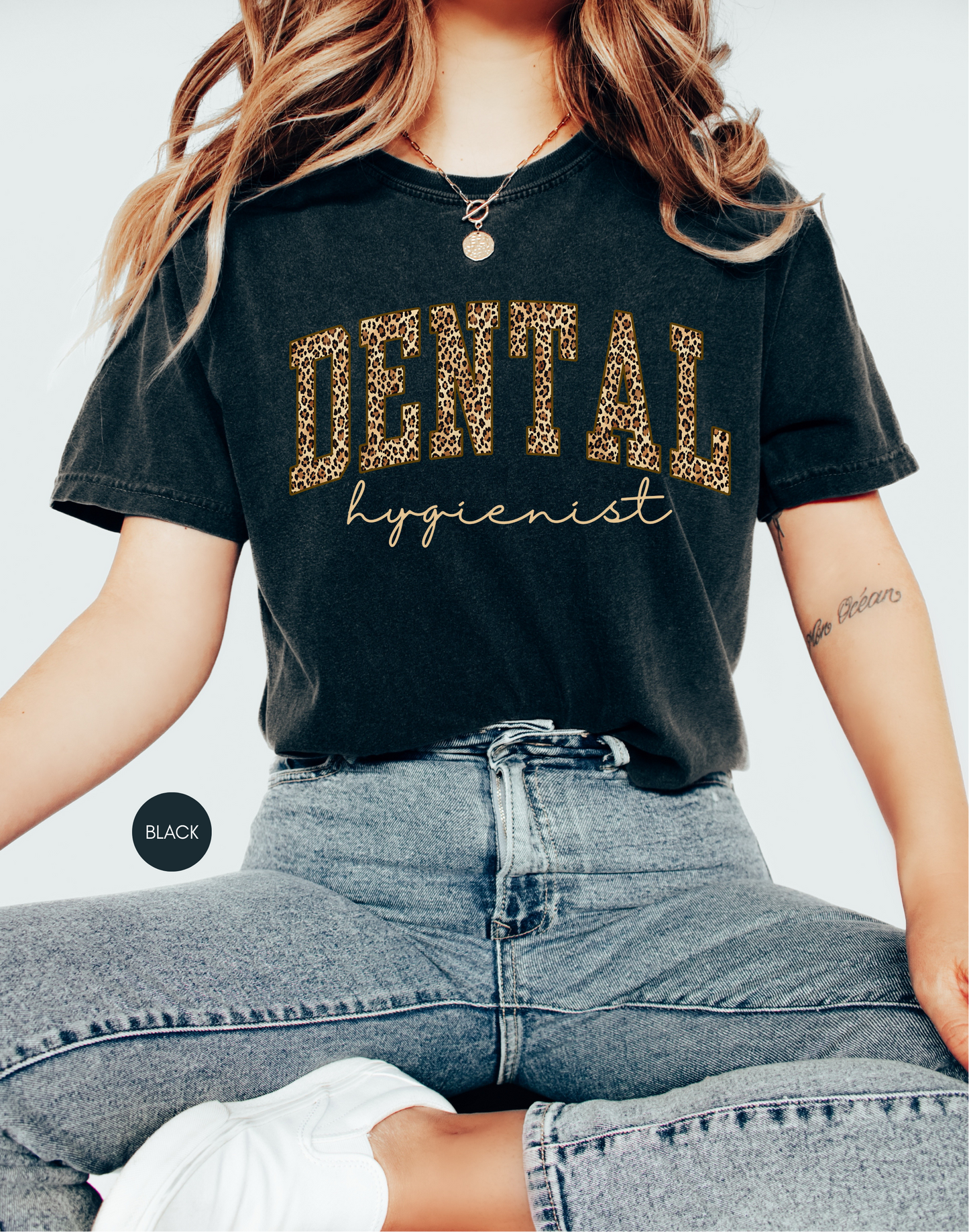 Dental Hygienist Leopard Shirt – Cute Ivory Dental Hygienist T-Shirt Gift