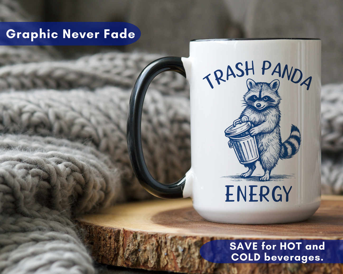 Trash Panda Energy Mug | Funny Raccoon Coffee Mug | Cute Coffee Lover Gift