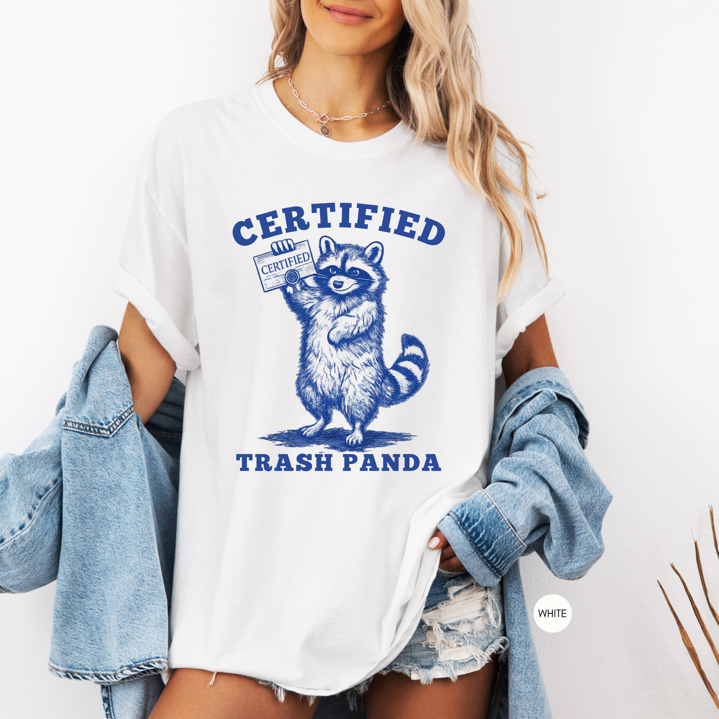 Certified Trash Panda Shirt | Funny Raccoon Graphic Tee | Vintage Animal Lover Gift