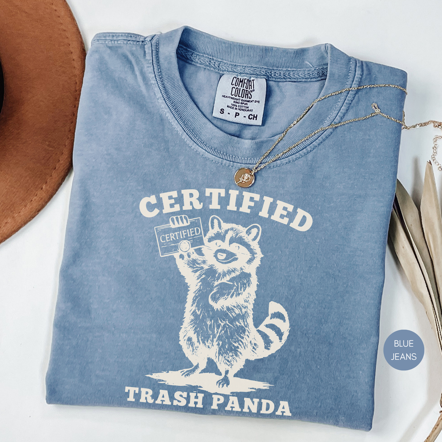 Certified Trash Panda Shirt | Funny Raccoon Graphic Tee | Vintage Animal Lover Gift