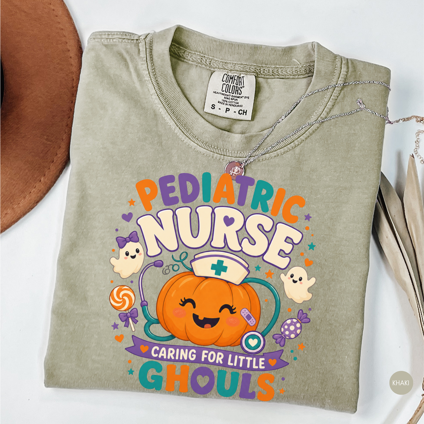 Pediatric Nurse Caring for Little Ghouls Halloween Shirt
