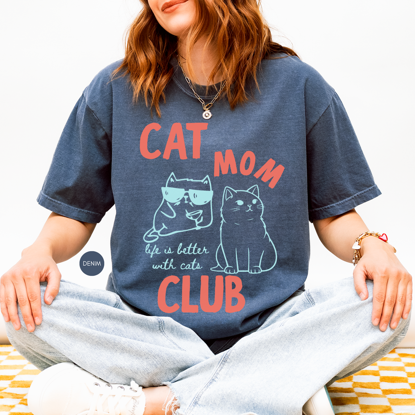 Cat Mom Club Shirt 🐱 Cute Cat Lover Tee | Funny Gift for Cat Moms