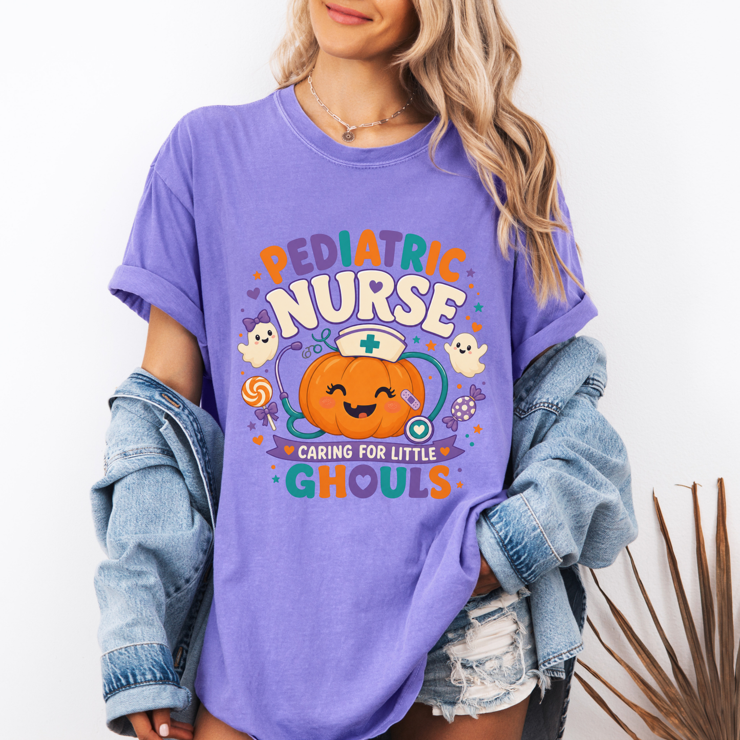 Pediatric Nurse Caring for Little Ghouls Halloween Shirt