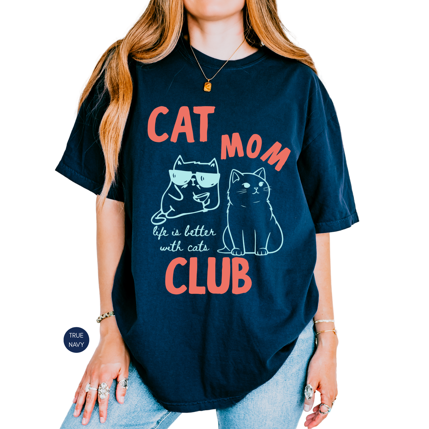 Cat Mom Club Shirt 🐱 Cute Cat Lover Tee | Funny Gift for Cat Moms