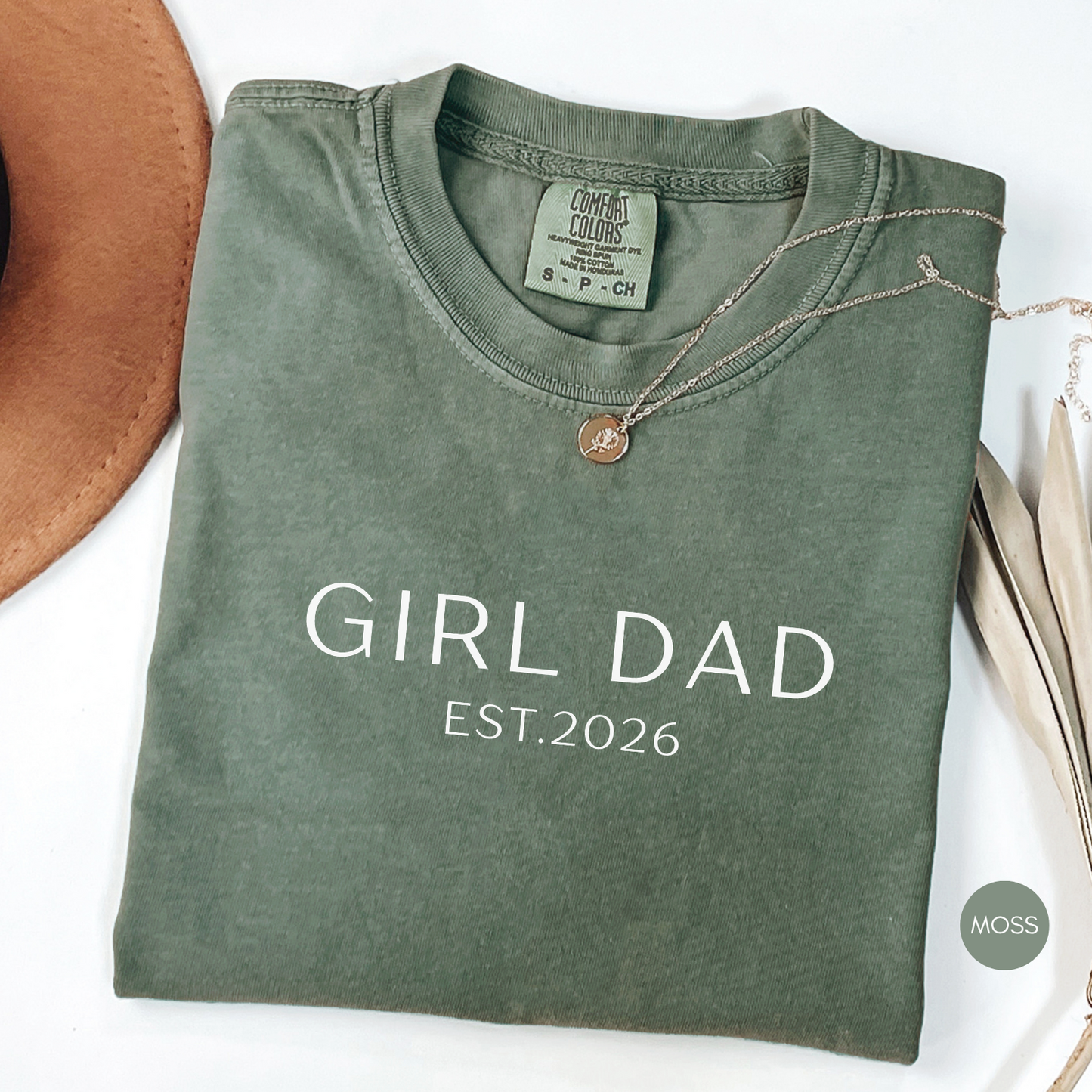 Girl Dad EST. Custom Year T-Shirt | Personalized Girl Dad Shirt | Comfort Colors | Father's Day Gift