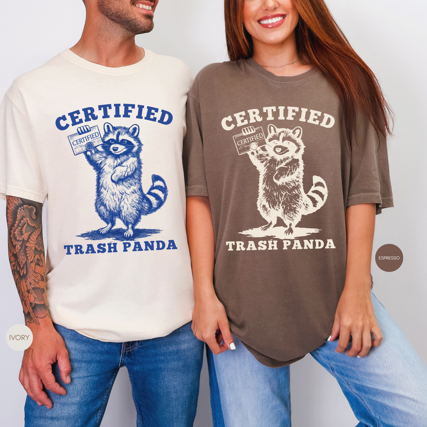 Certified Trash Panda Shirt | Funny Raccoon Graphic Tee | Vintage Animal Lover Gift