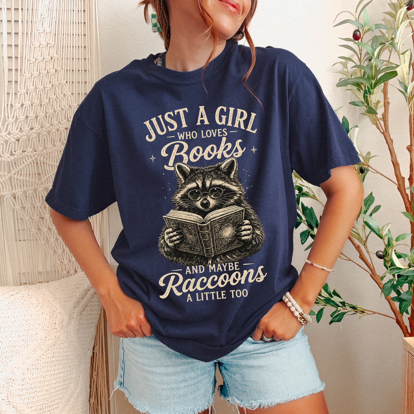 Just A Girl Who Loves Books & Maybe Raccoons Comfort Colors® Shirt