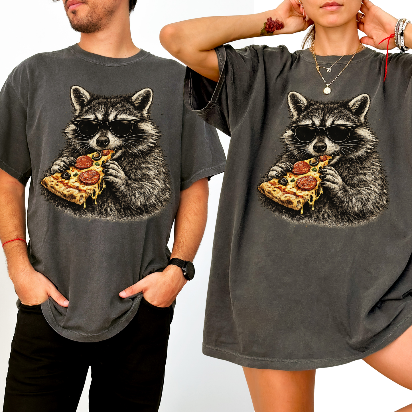 Vintage Raccoon Pizza Shirt | Funny Pizza Lover Comfort Colors® Tee