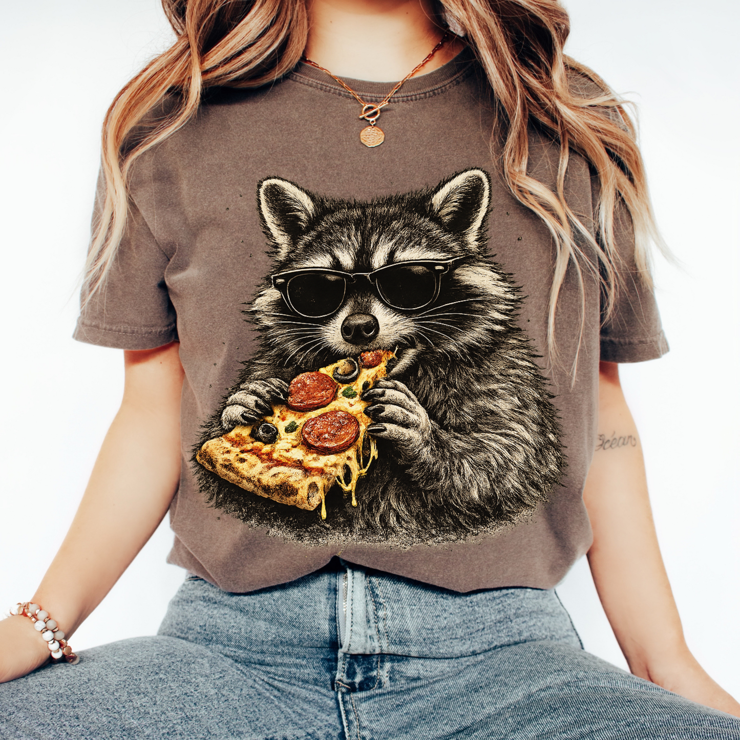 Vintage Raccoon Pizza Shirt | Funny Pizza Lover Comfort Colors® Tee