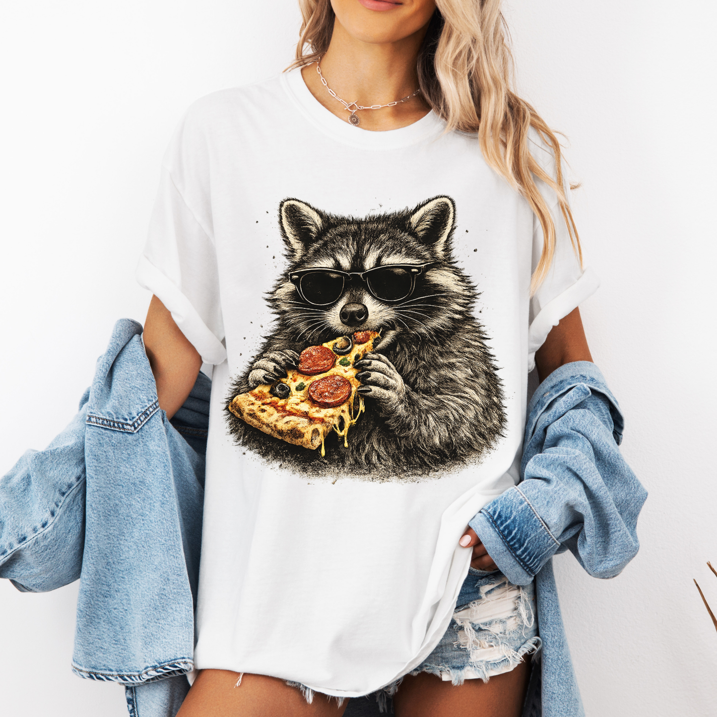 Vintage Raccoon Pizza Shirt | Funny Pizza Lover Comfort Colors® Tee
