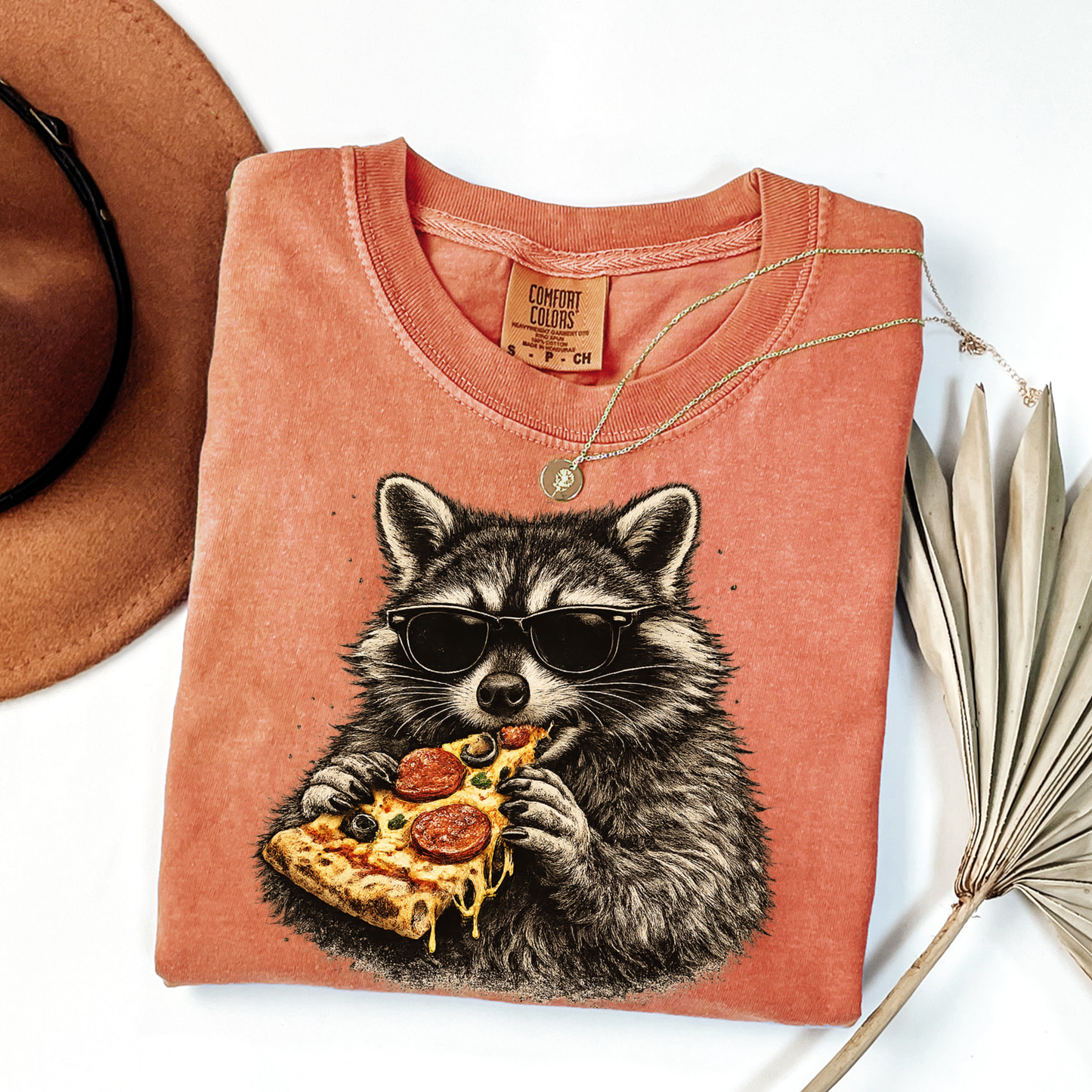 Vintage Raccoon Pizza Shirt | Funny Pizza Lover Comfort Colors® Tee