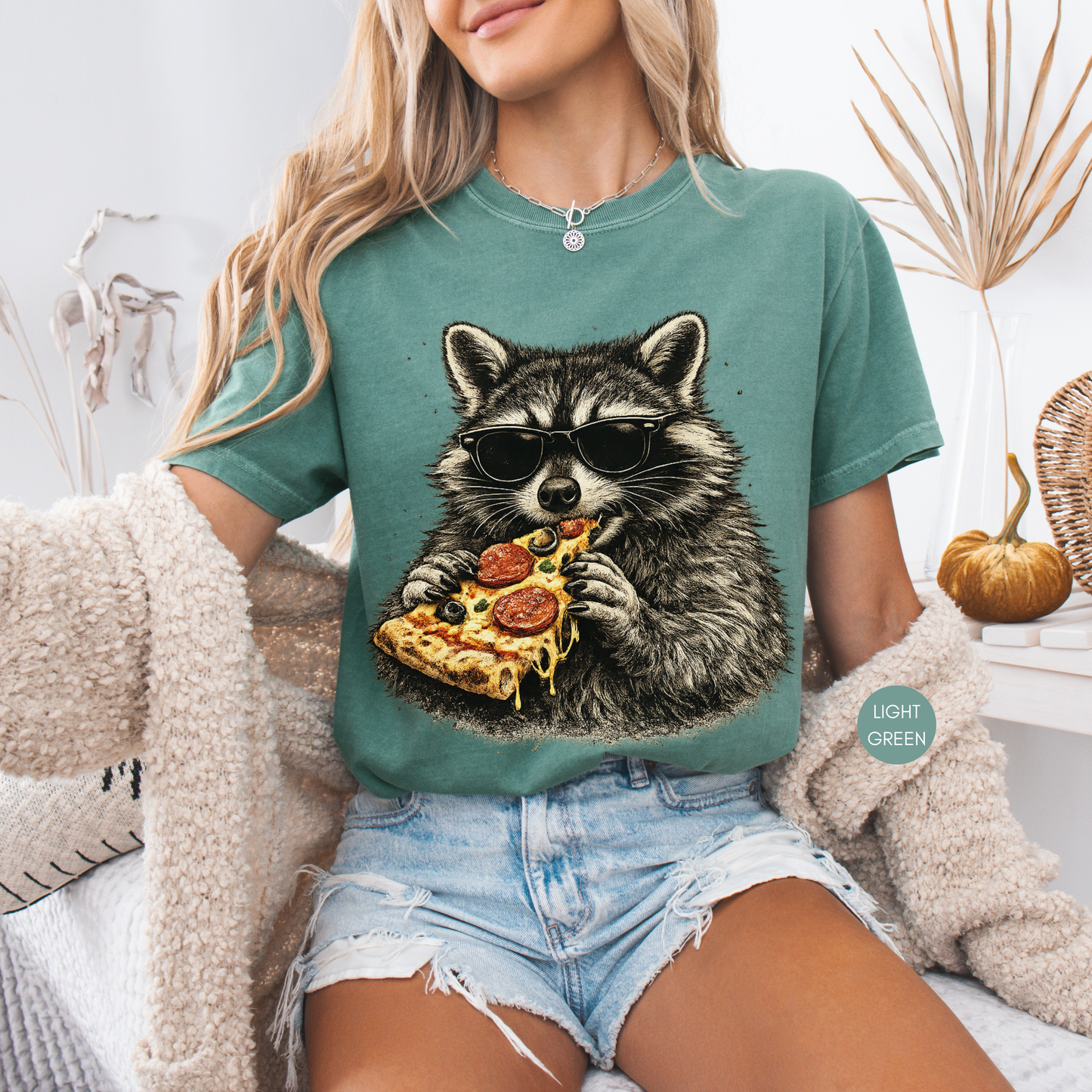 Vintage Raccoon Pizza Shirt | Funny Pizza Lover Comfort Colors® Tee