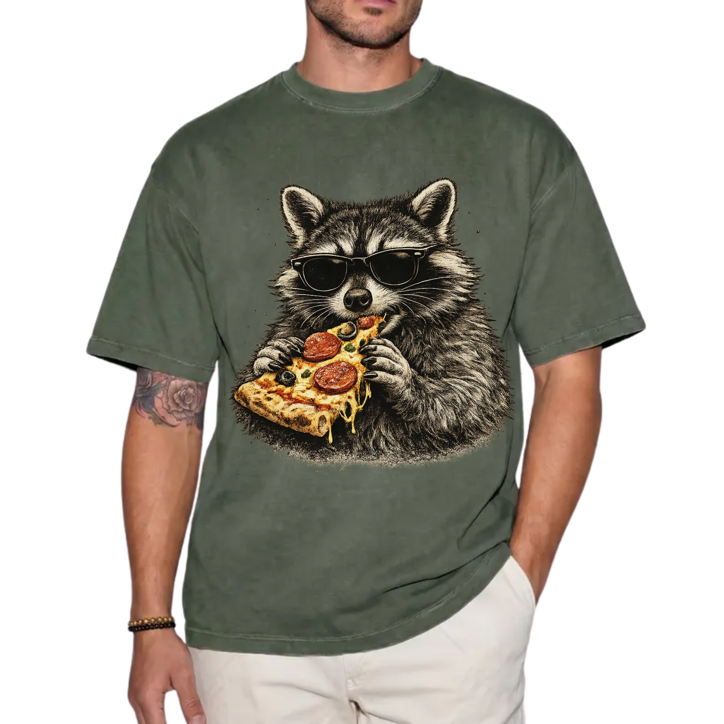 Vintage Raccoon Pizza Shirt | Funny Pizza Lover Comfort Colors® Tee