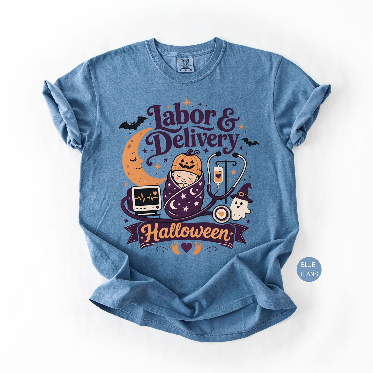 Labor & Delivery Halloween Nurse Shirt | Cute Ghost Baby Tee
