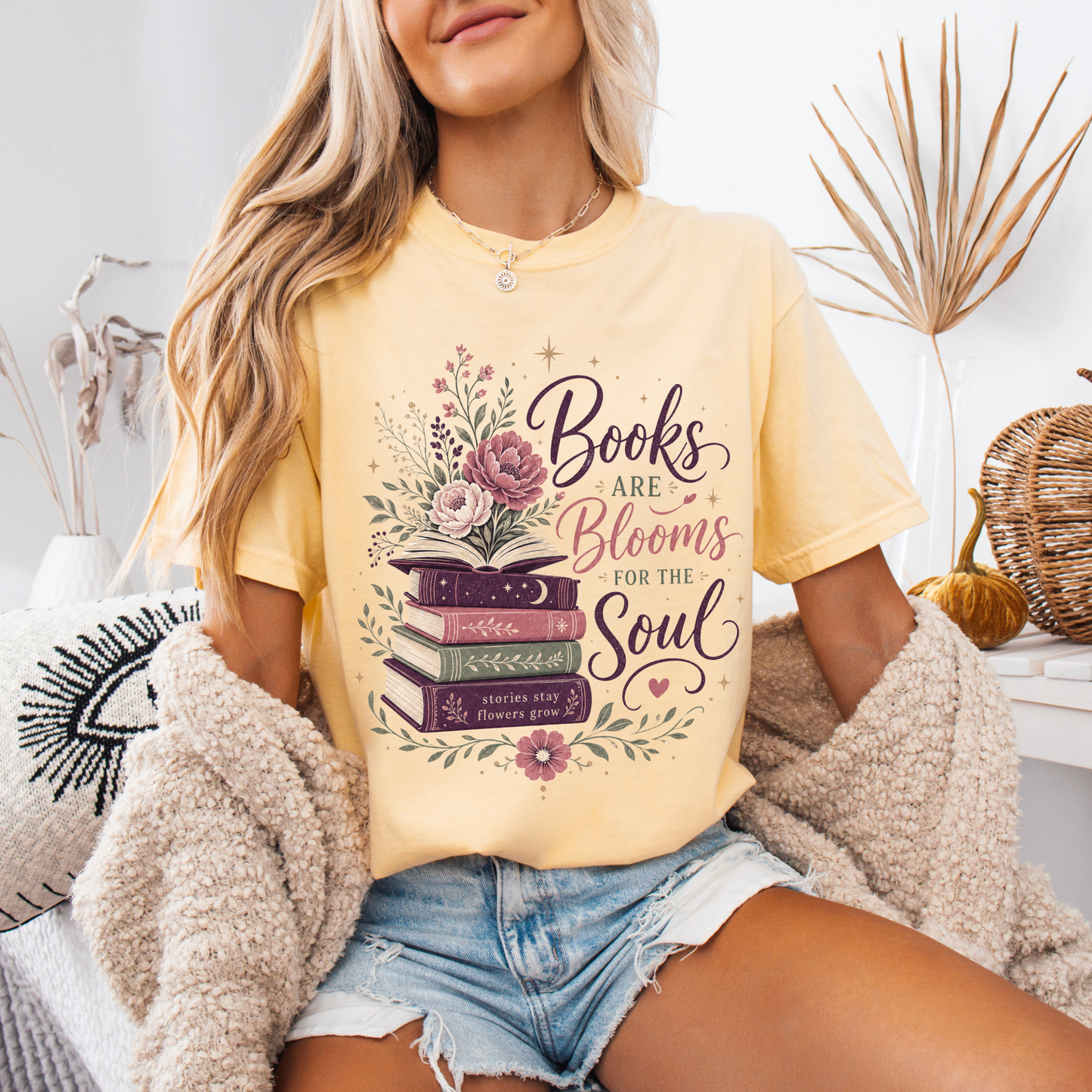 Books Are Blooms for the Soul Shirt | Floral Book Lover T-Shirt