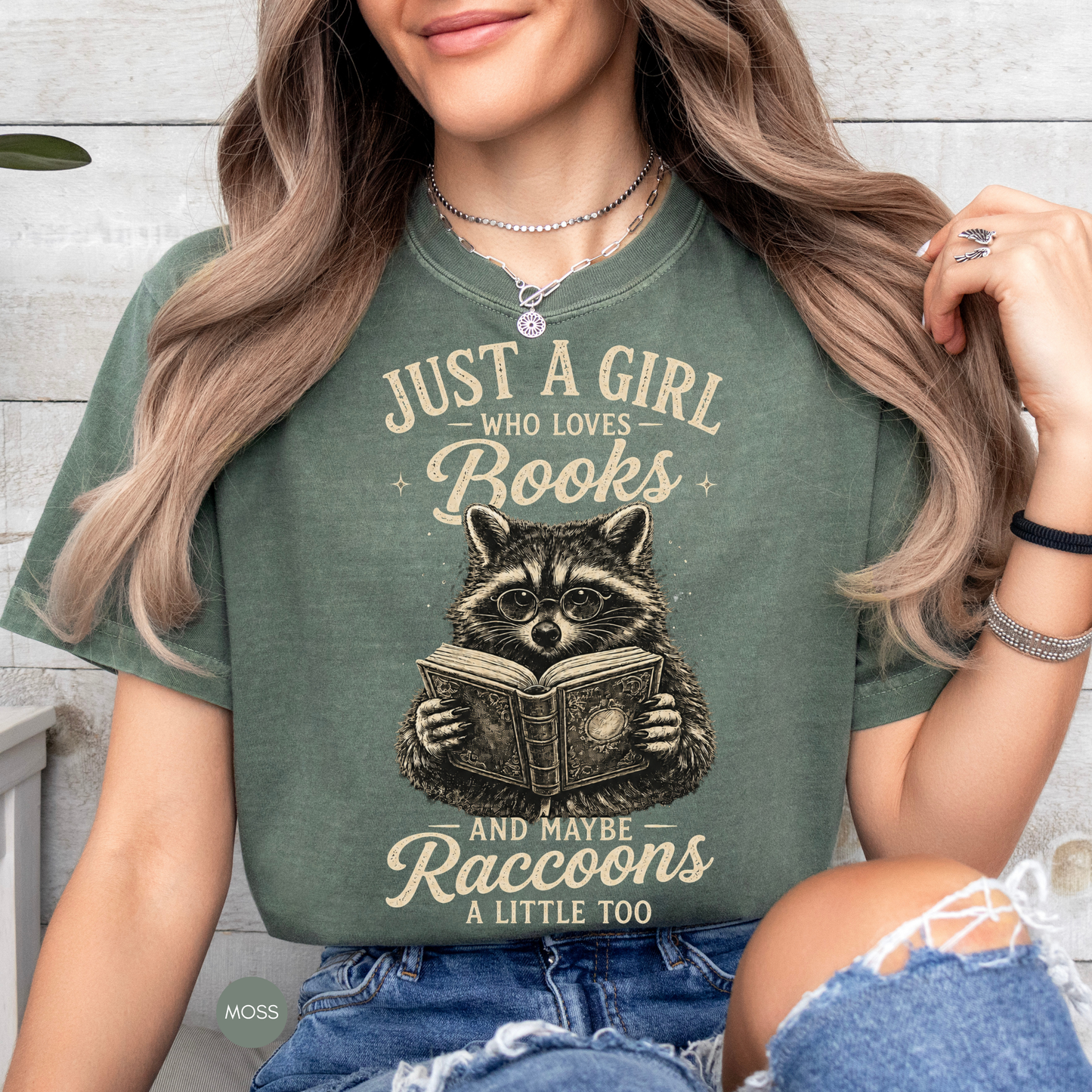 Just A Girl Who Loves Books & Maybe Raccoons Comfort Colors® Shirt