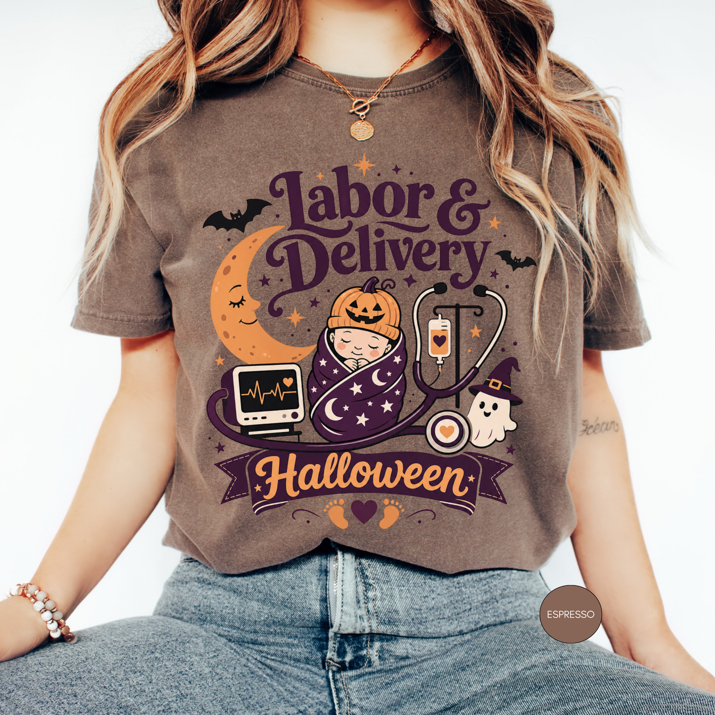 Labor & Delivery Halloween Nurse Shirt | Cute Ghost Baby Tee
