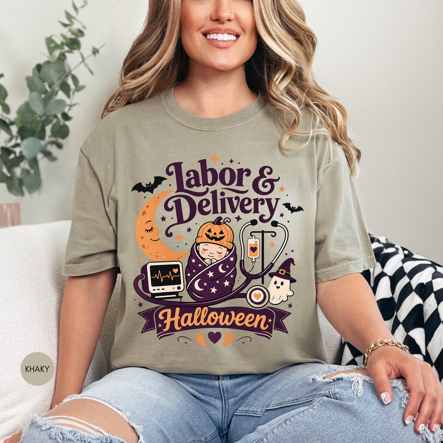 Labor & Delivery Halloween Nurse Shirt | Cute Ghost Baby Tee
