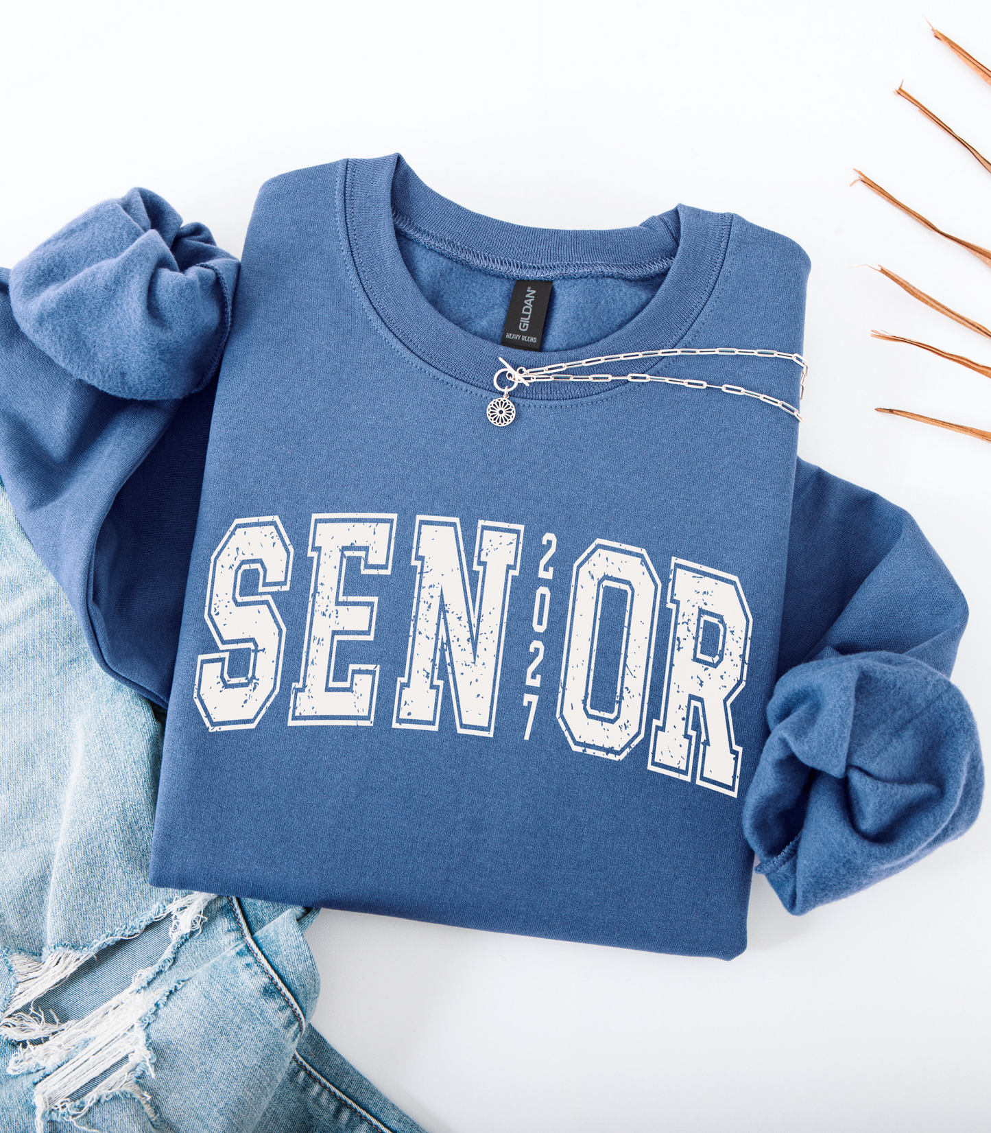 Senior 2027 Vintage Collegiate Sweatshirt | Class of 2027 Crewneck