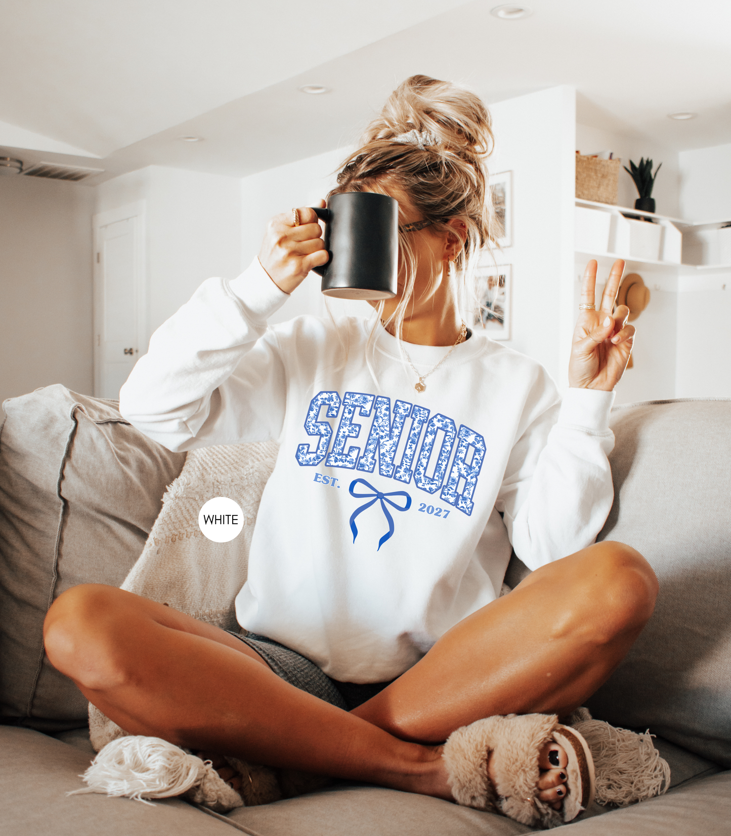Senior 2027 Floral Bow Sweatshirt | Coquette Graduation Sweatshirt | Class of 2027 Gift