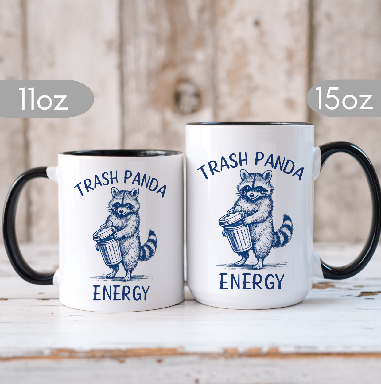 Trash Panda Energy Mug | Funny Raccoon Coffee Mug | Cute Coffee Lover Gift