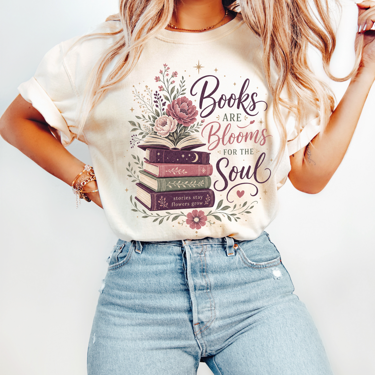 Books Are Blooms for the Soul Shirt | Floral Book Lover T-Shirt