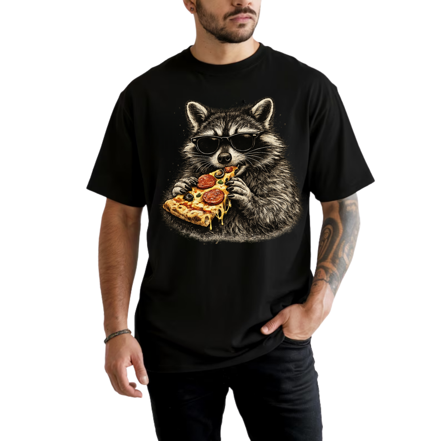 Vintage Raccoon Pizza Shirt | Funny Pizza Lover Comfort Colors® Tee