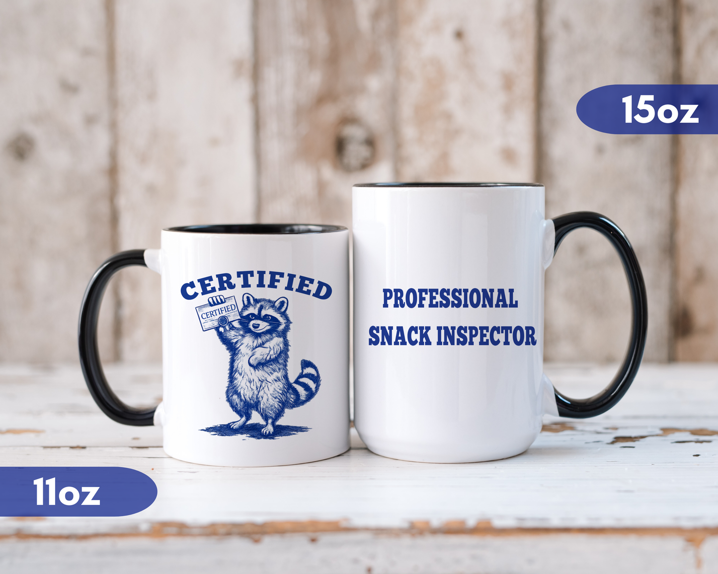 Certified Trash Panda Mug | Funny Raccoon Coffee Mug | Professional Snack Inspector Gift
