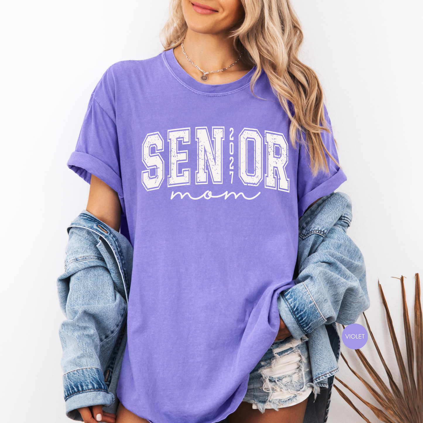 Senior Mom 2027 Shirt | Proud Class of 2027 Mom Varsity Graphic Tee