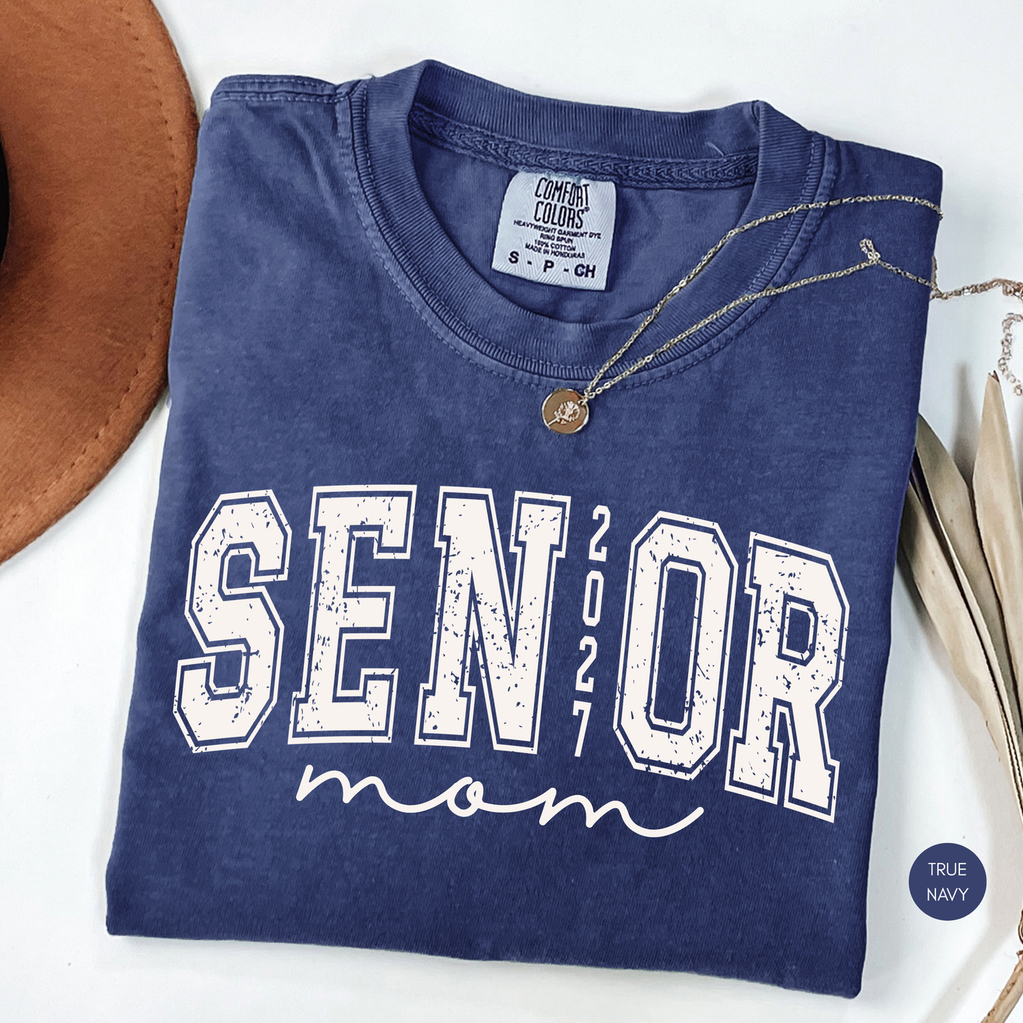 Senior Mom 2027 Shirt | Proud Class of 2027 Mom Varsity Graphic Tee