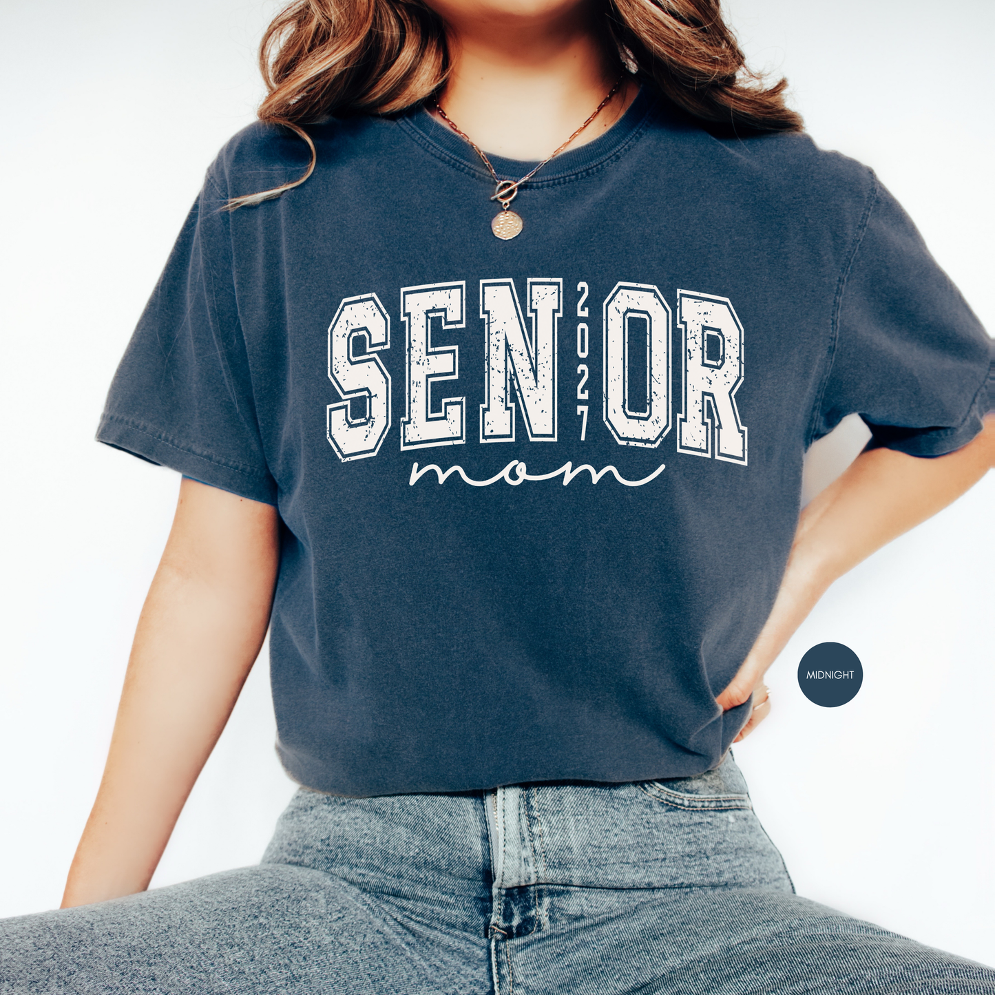 Senior Mom 2027 Shirt | Proud Class of 2027 Mom Varsity Graphic Tee