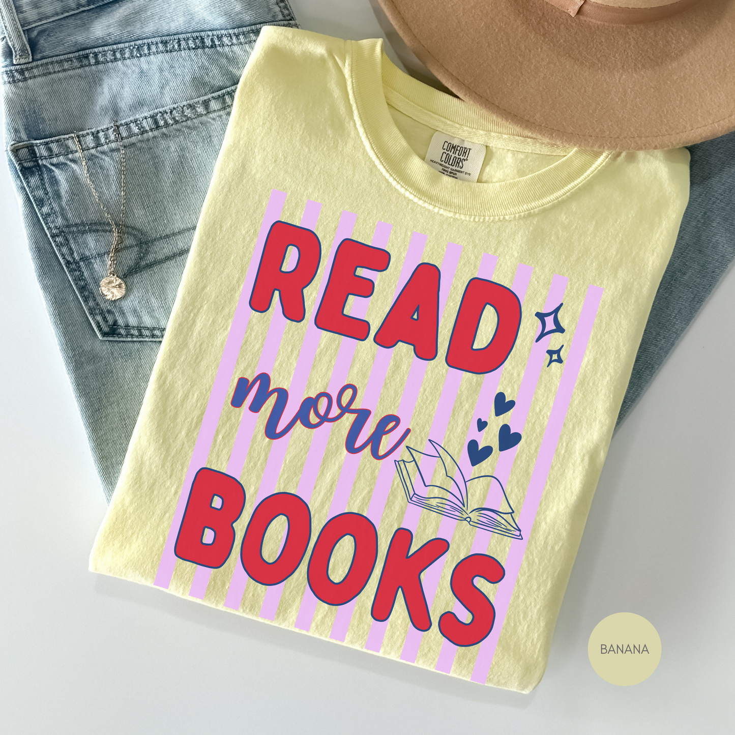 Read More Books Shirt | Book Lover Graphic Tee | Cute Reading T-Shirt for Bookworms